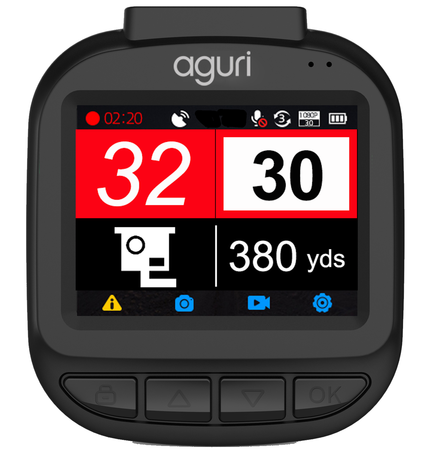 Aguri DX1250 dash cam and speed camera detector