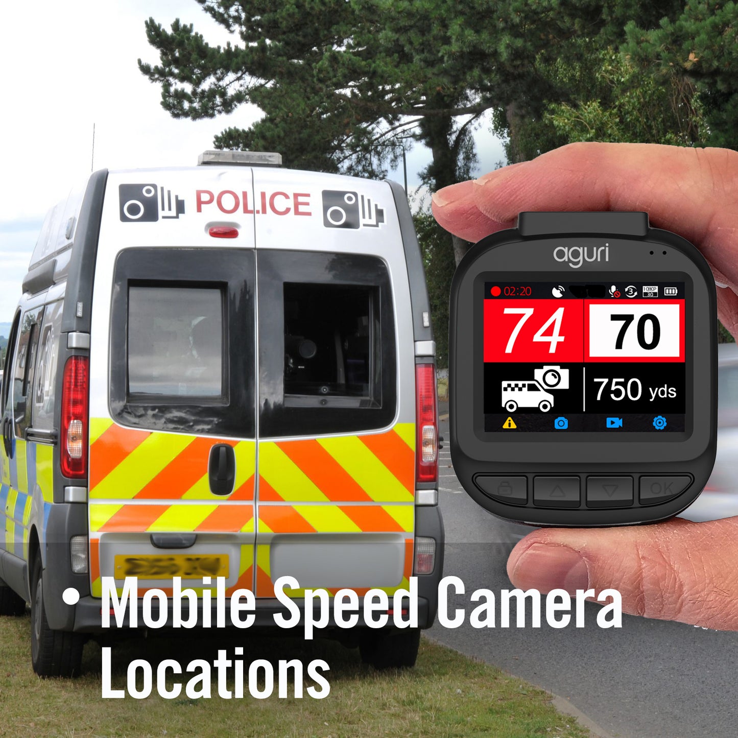 Aguri DX1250 Dash Cam Speed Camera Detector